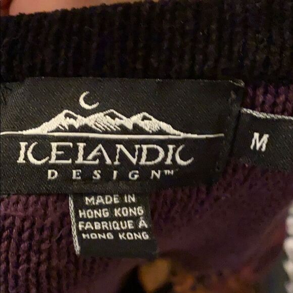 Y2K 2001 Vintage Icelandic Purple Embroidered Design Atlandia Sweater Casual - Picture 10 of 10